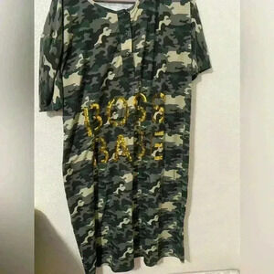 Not a Morning Person Camo Sleep Shirt. Size OS